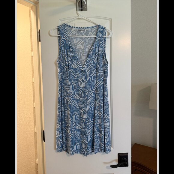 Reformation Rilynn Dress Blue and White | Size 8 - Picture 6 of 8